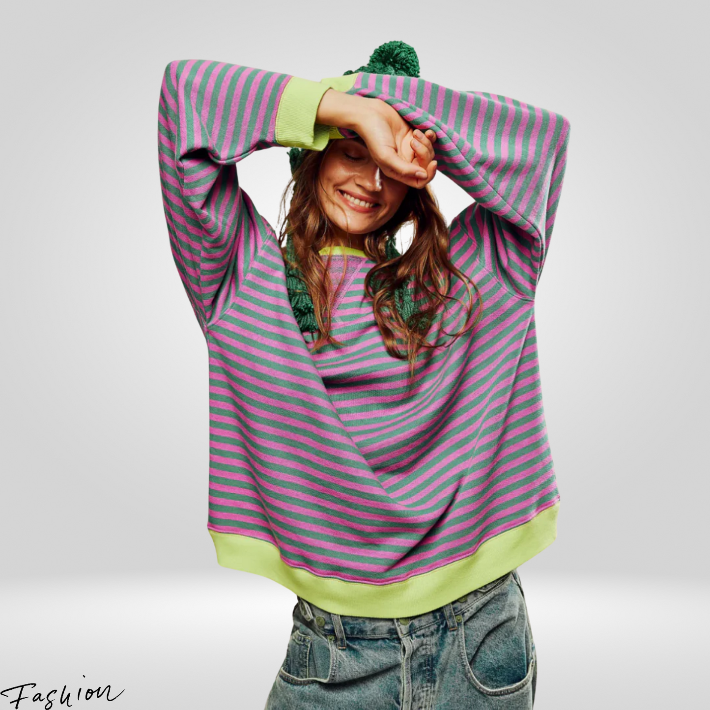 Women's Oversized Striped Sweater - Cozy & Stylish Knit