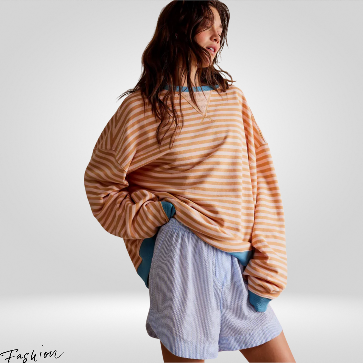 Women's Oversized Striped Sweater - Cozy & Stylish Knit