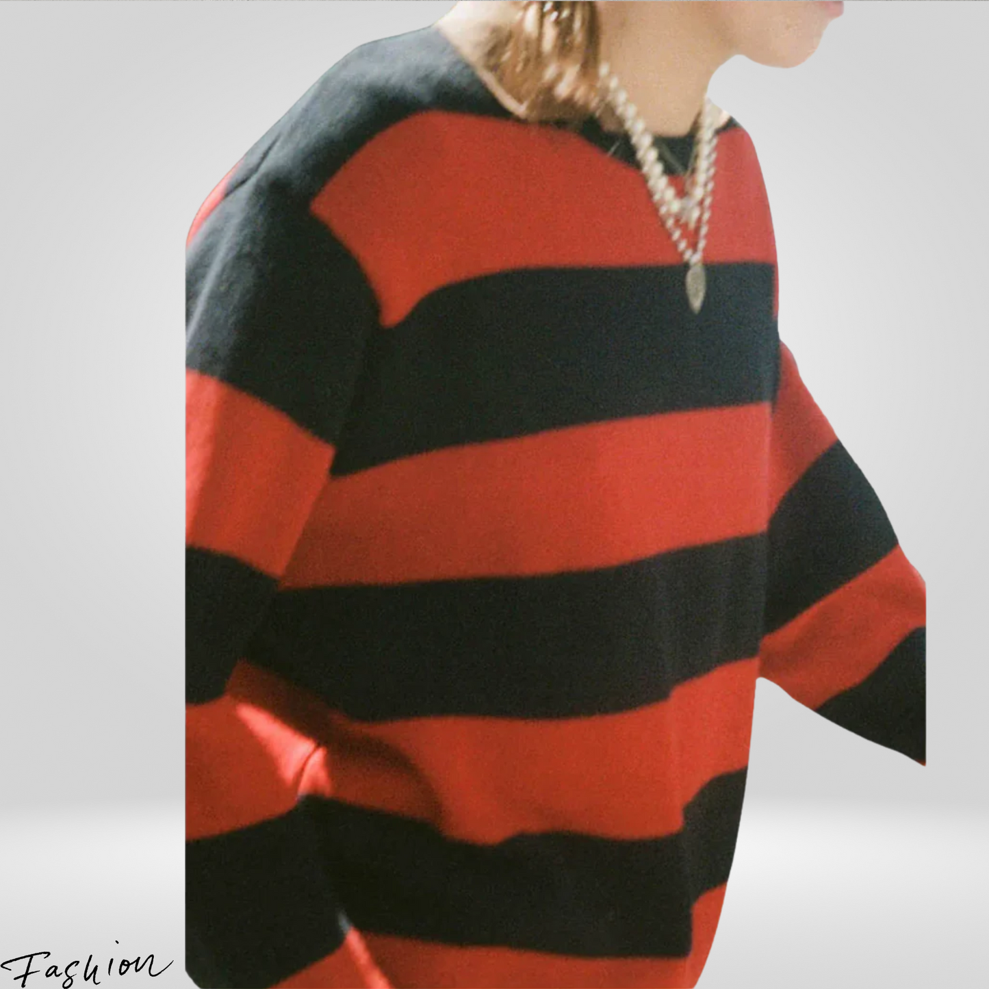 Women's Vintage Knitted Sweater - Striped, Cozy Fall/Winter Wear