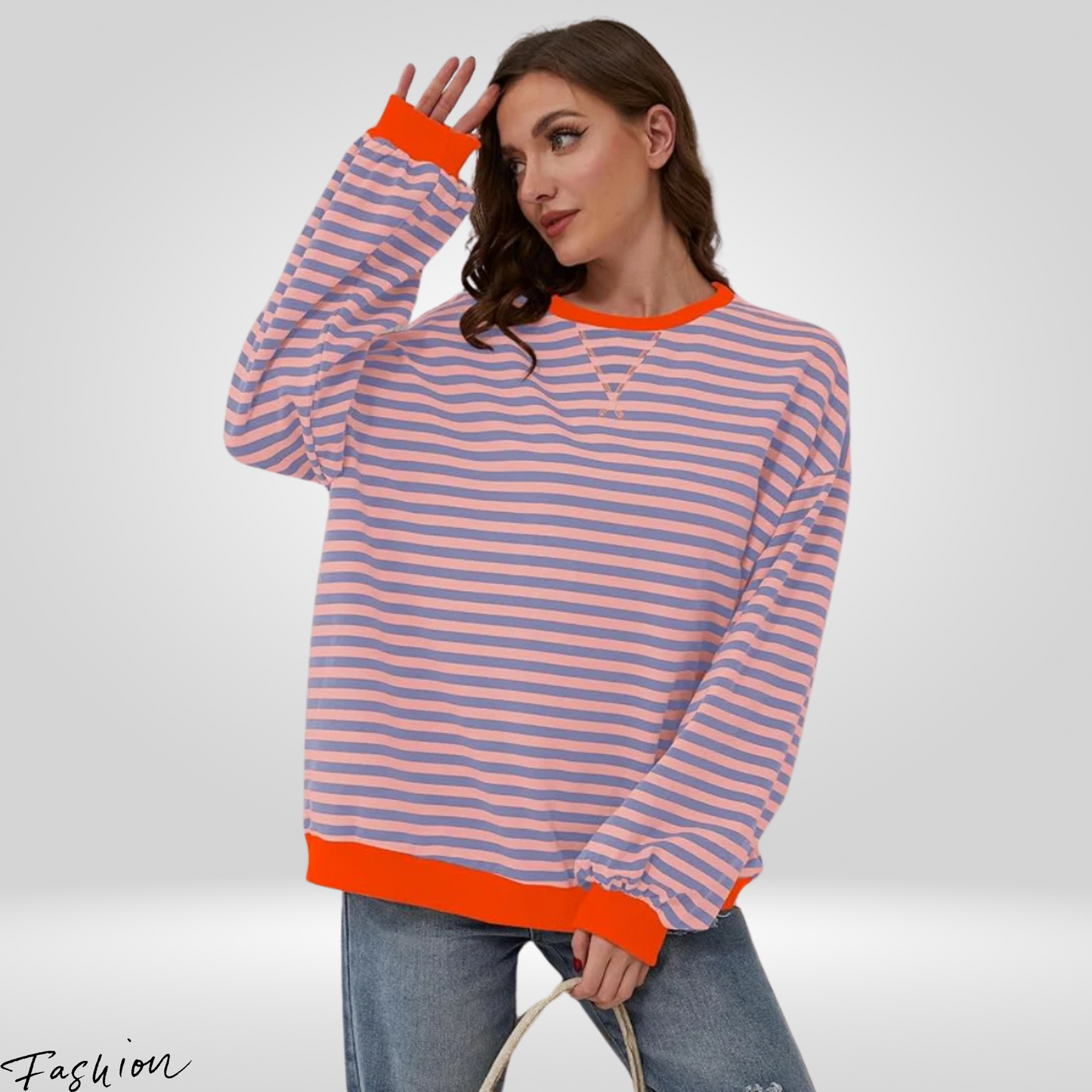 Women's Oversized Striped Sweater - Cozy & Stylish Knit